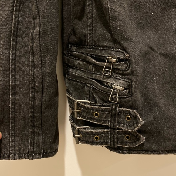 Vintage denim biker jacket - Picture 5 of 6